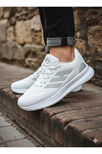 SOLAZER Men's White Sneaker Daily Walking Sports Shoes 053-E