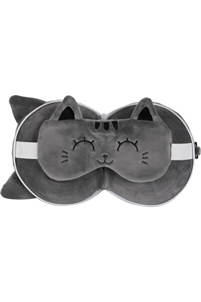 ITOTAL Pillow with Sleep Mask Grey Cat (XL2529)