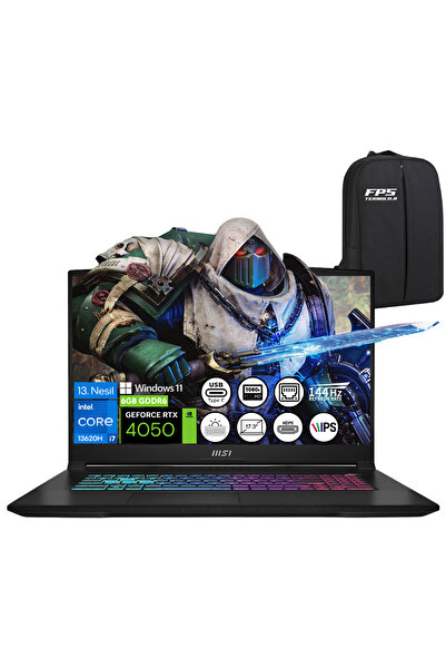 MSI KATANA 17 i7-13620H RTX4050 16GB RAM 512GB SSD 17.3" FHD IPS 144Hz W11 Ta...