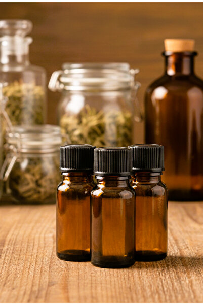 junibeliw 3 Pcs Amber Glass Empty Plastic Cap Henna Engagement Bottle Multi-P...