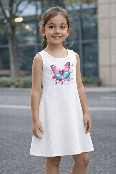 CACTUS COLLECTION Rochie de vară pentru fete cu imprimeu fluturi