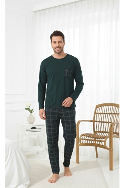 ELİBELLA Men's Cotton Long Sleeve Pajama Set