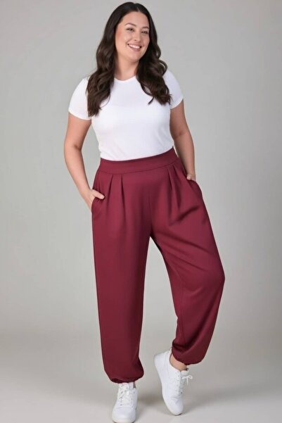 tarzımsüper Women's Plus Size Elastic Waist Baggy Pants – Premium Fabric