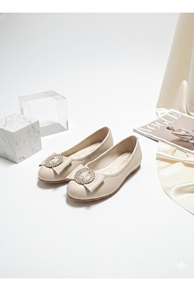 FEMME FATALE حذاء باليه مزين بفيونكة مع إكسسوارات حجرية