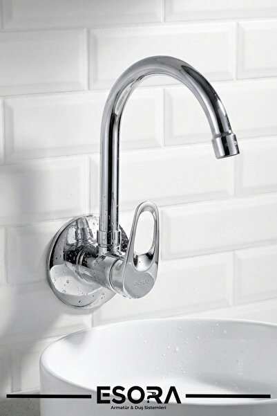 ESORA صنبور حوض غسيل بأنبوب منجد وفتحة مدخل مياه واحدة على الحائط