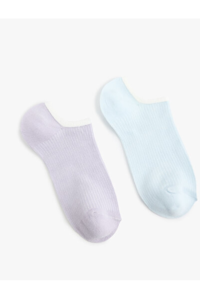 Koton Çok Renkli Pamuklu 2'li Görünmez Çorap Seti