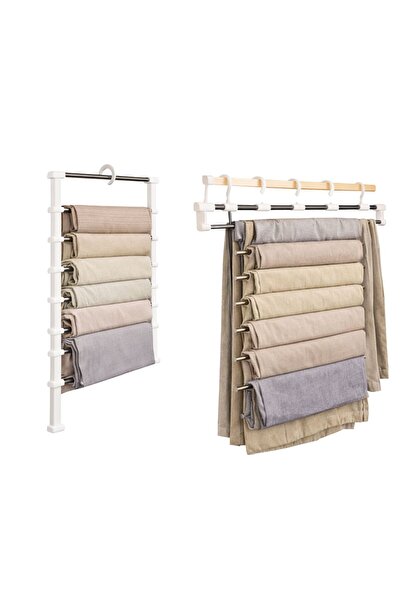 DOPPİO منظم علاقات بنطلونات من 7 طبقات - رف تخزين متعدد الطبقات موفر للمساحة ...