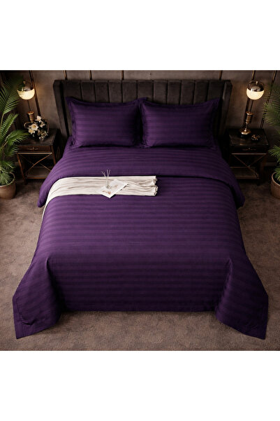 Casa Pucioasa In de pat damasc violet închis, 4 piese, pentru pat 160x200 și ...
