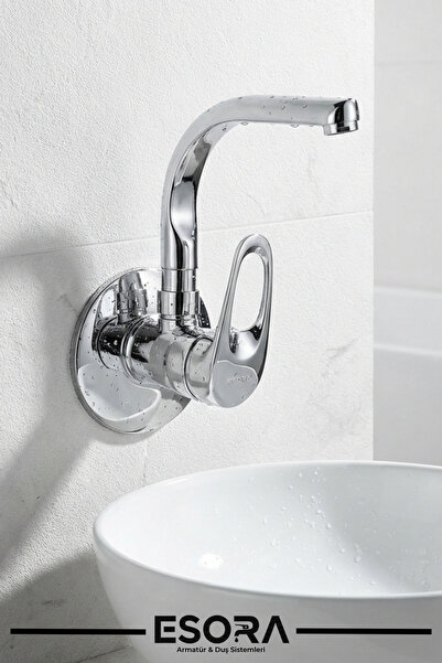 ESORA Fishback Pipe Wall Mounted Single Water Inlet Sink Faucet