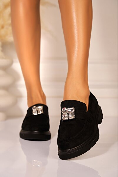 Joana Дамски велур лофери от изкуствен велур, размер 37