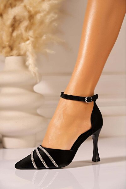 Joana Hayvn Women's Black Satin Heels 9cm EU37