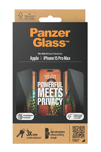 Panzer Glass Προστατευτικό οθόνης PanzerGlass για iPhone 15 Pro Max με εξαιρε...