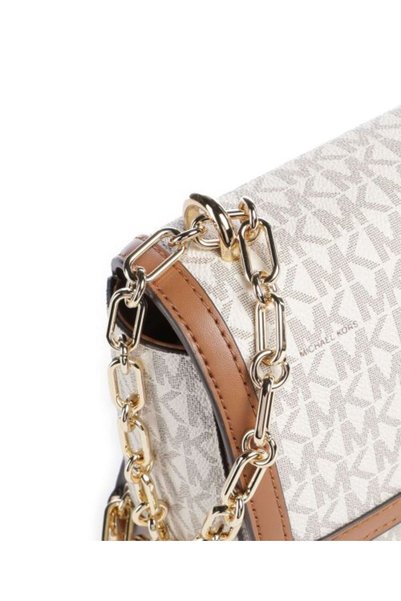 Michael Kors حقيبة كتف نسائية كبيرة باللون البيج من تريبيكا