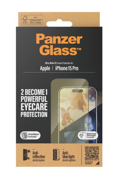 Panzer Glass Protector de ecran PanzerGlass Eyecare pentru iPhone 15 Pro, cu ...