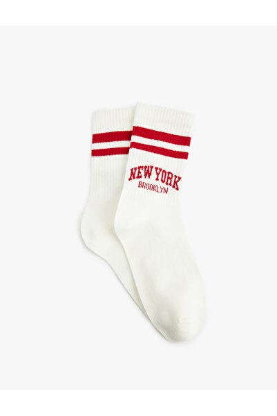Koton Cotton Printed Socket Tennis Socks