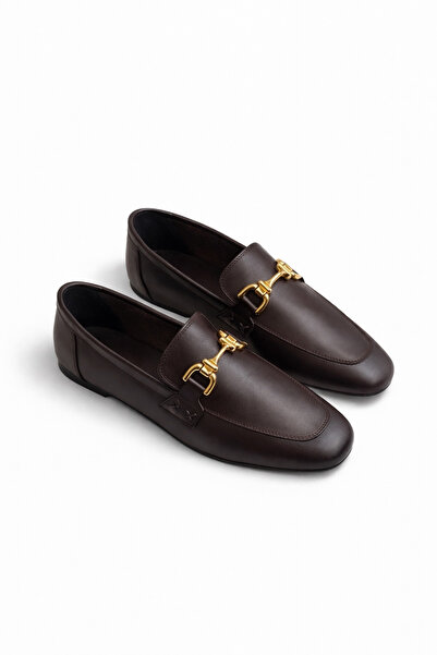 nope21shoess حذاء أكسل براون من الجلد الطبيعي