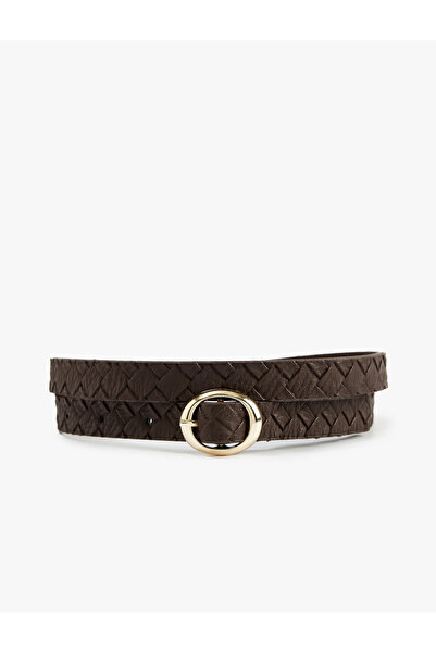 Koton Örgü Dokulu Metal Tokalı Suni Deri Kemer