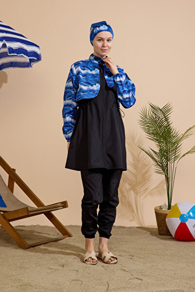 GAVLİA Women's Hijab Swimsuit 4-Piece Set - Full Coverage with Zipper..