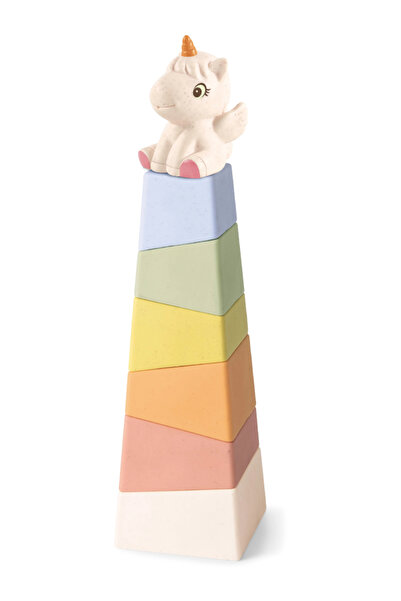 D-Kids Kinder and Kids Joc de stivuire cu turn de unicorni din paie de grâu (...