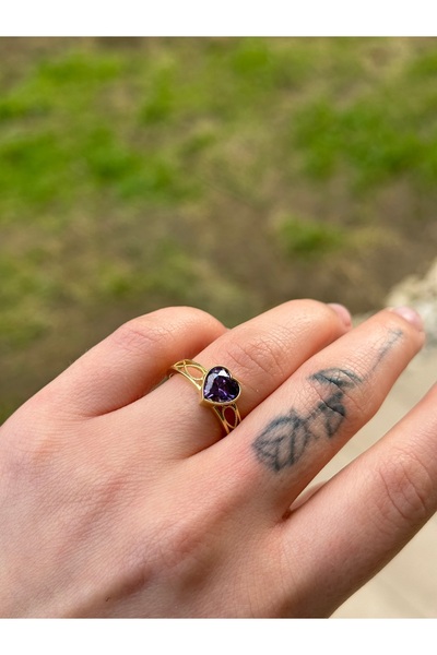 Amora Perla Jewelry 925 Ayar Gümüş Kalp Taşlı Yüzük – Sonsuzluk Detaylı Özel ...