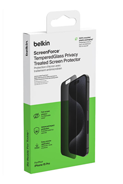Belkin Protecție de ecran din sticlă securizată AM pentru iPhone 15 Pro