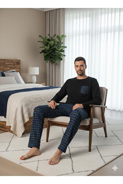 ELİBELLA Men's Cotton Long Sleeve Pajama Set
