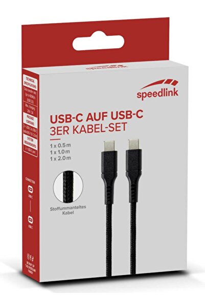 Speedlink Set cablu USB-C la USB-C negru
