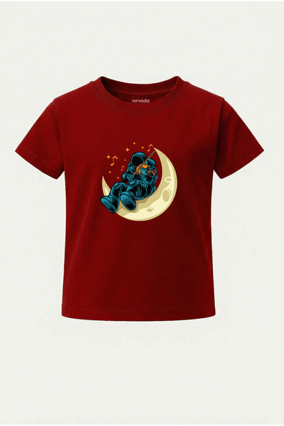 nirvoda Детска тениска с принт на астронавт, свирещ на цигулка