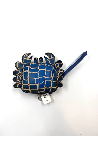 MD Moda Accessories Handmade Leather Keychain with Crab Figure / Mini Zipper ...