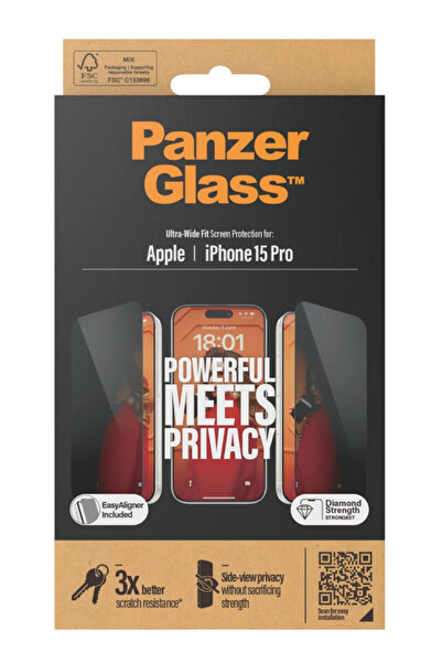 Panzer Glass Προστατευτικό οθόνης PanzerGlass για iPhone 15 Pro με εξαιρετικά...