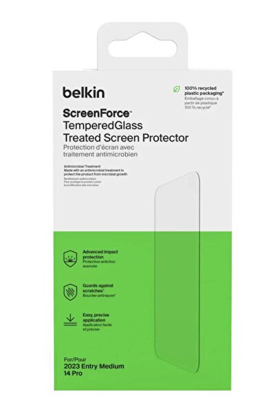 Belkin Protecție de ecran din sticlă securizată AM pentru iPhone 15/14 Pro