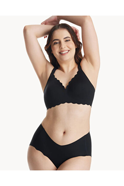 Momcozy seamless floral nursing bra with support YN46 Black L