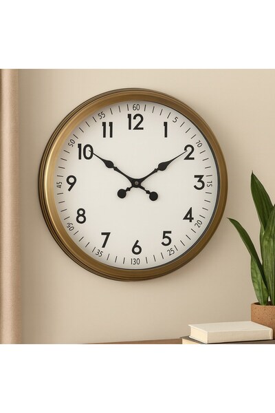 TEKNO 60 Cm Eskitme Metal Dekoratif Duvar Saati