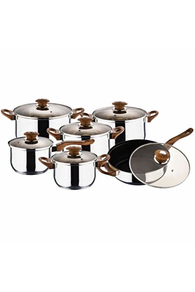 Blaumann For Your Home Blauman 12-piece stainless steel pot set, 5-layer bott...