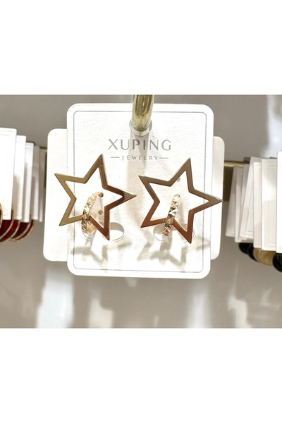 GLOW ACCESSORIES BAE Xuping Zircon Stone Stainless Steel Star Earrings