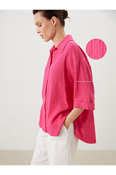 LC Waikiki Timeless Clothing & Zamansız Seçimler Bol Dikim Dokulu Kadın Gömlek