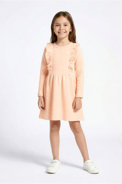 MODANINO Girl's Dress-Ottoman Fabric-Ruffle Detailed 6-10 Years 12535