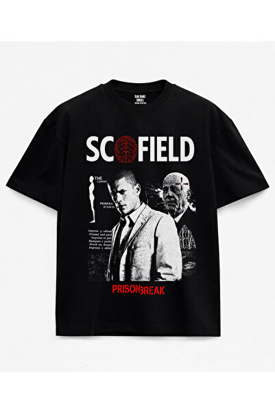 kun inaki Prison Break Michael Scofield Baskılı Siyah Unisex Tişört