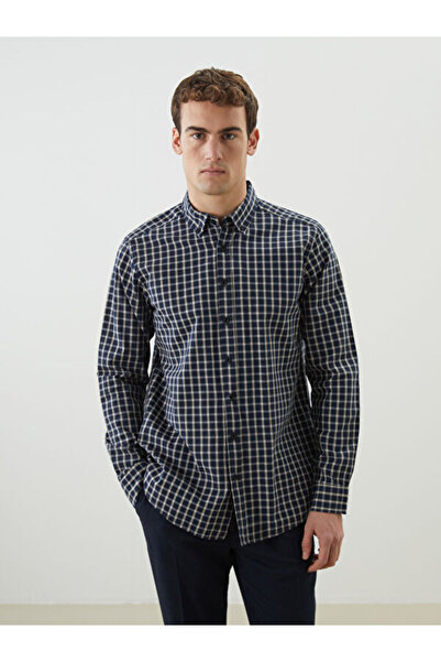 LC Waikiki Regular Fit Long Sleeve Plaid Gabardine Men's Shirt