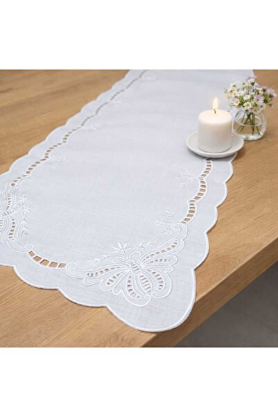 YD TASARIM Y&D TASARIM WHITE BUTTERFLY BEYAZ İŞ RUNNER 35*115