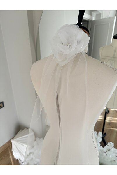 enb Çiçek detaylı 95cm duvak