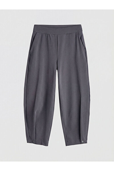 LC Waikiki Peak New Season Elastic Waist Textured Women's Trousers