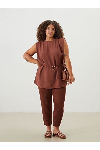 LC Waikiki Rmz Gi̇yi̇m Farkiyla Zero Roba Collar Belted Blouse