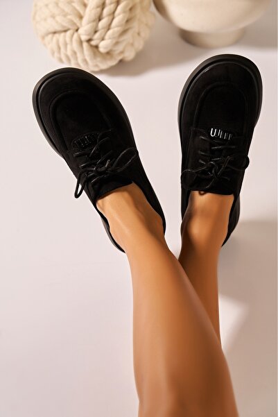 Joana Women's Black Faux Suede Casual Shoes 39