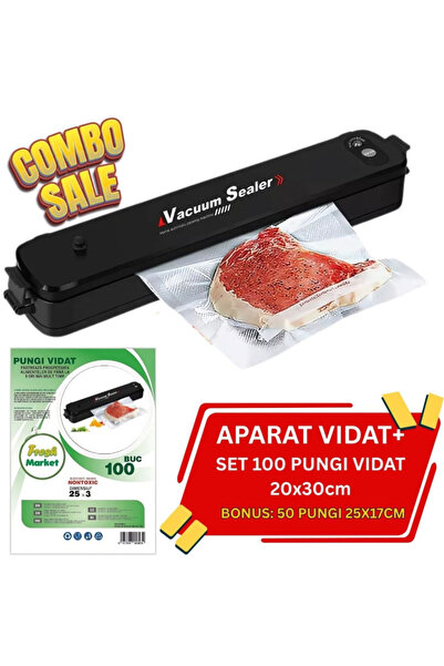 Homegenius Food Vacuum Sealer + 100 Bags 20x30 cm + Bonus 50 Bags 25x17 cm | ...
