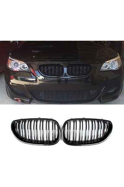CESAUTO BMW 5 SERİSİ E60 (2003-2010) PARLAK SİYAH ÇİFT ÇITA PANJUR TAKIMI BÖB...