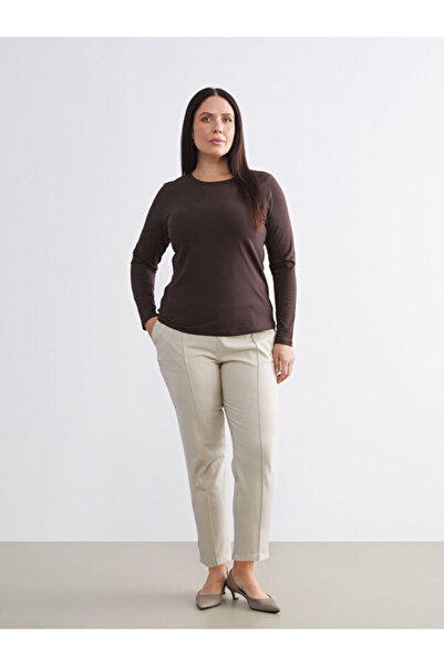 LC Waikiki Selections I Plus Size Women's Cigarette Pants with Drawstring Wai...