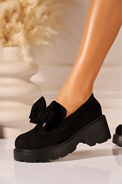 Joana Loafers negri din piele întoarsă pentru femei Katya 40