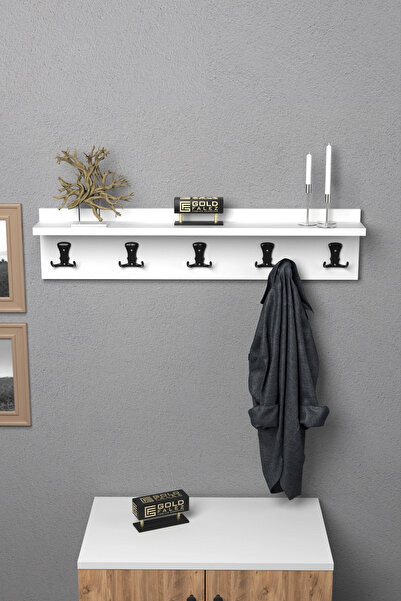 Energic Askılık Duvar Elbise Askılığı Portmanto 80 Cm Beyaz Düz