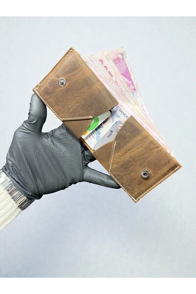 NZCLUB Стильний високоякісний гаманець-візитівка з натуральної шкіри Crazy